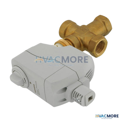 Siemens 3/4" 3-WAY FNPT Non-Spring Return Mixing Valve Actuator Assembly 6.3 Cv 259-02070
