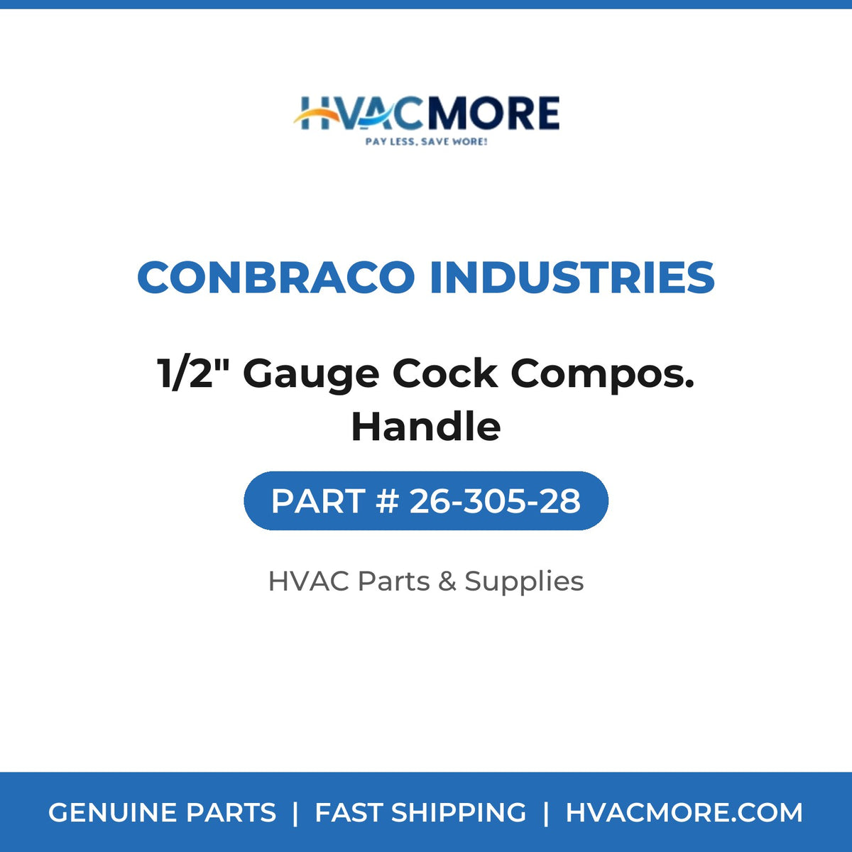 Conbraco Industries 1/2" Gauge Cock Compos. Handle 26-305-28