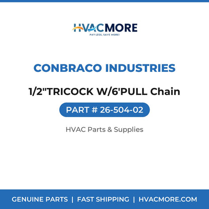 Conbraco Industries 1/2"TRICOCK W/6'PULL Chain 26-504-02