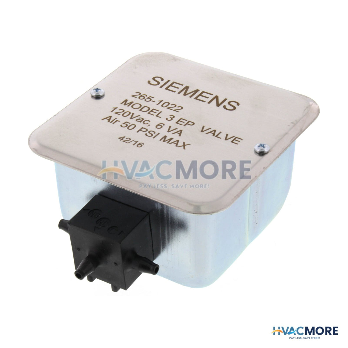 Siemens 3-WAY Model 3 Electro-Pneumatic Valve with Junction Box (110/120V) 265-1022