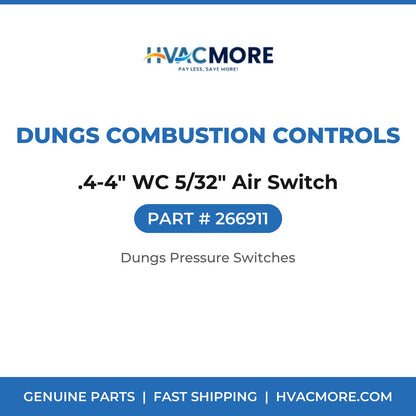 Dungs Combustion Controls .4-4" WC 5/32" Air Switch 266911