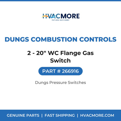 Dungs Combustion Controls 2 - 20" WC Flange Gas Switch 266916