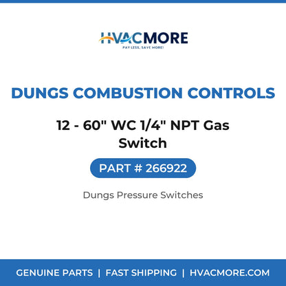 Dungs Combustion Controls 12 - 60" WC 1/4" NPT Gas Switch 266922