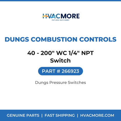 Dungs Combustion Controls 40 - 200" WC 1/4" NPT Switch 266923