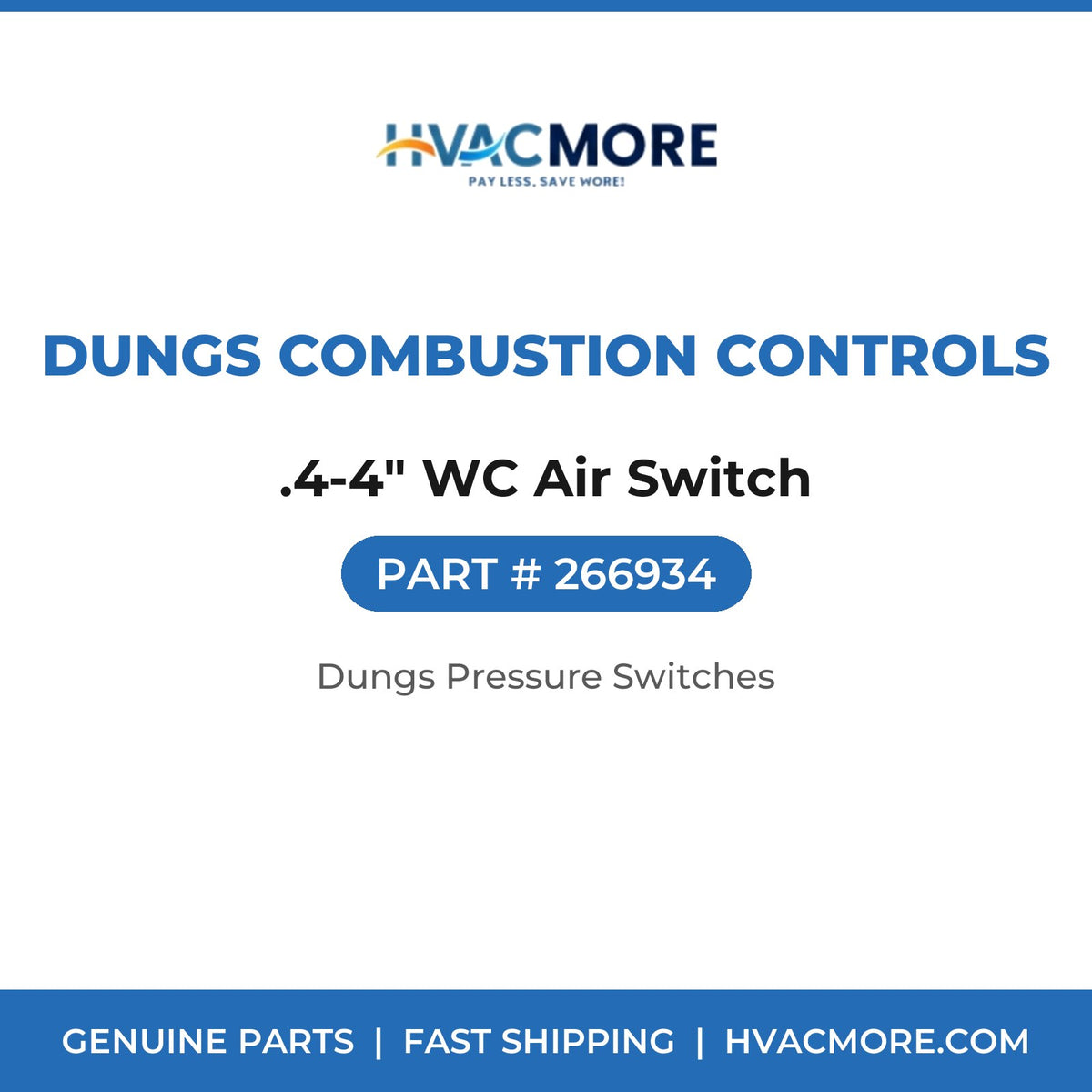 Dungs Combustion Controls .4-4" WC Air Switch 266934