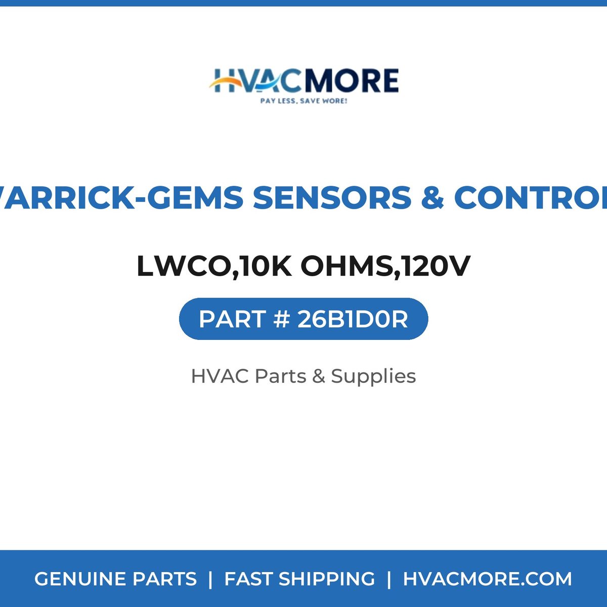 Warrick-Gems Sensors & Controls LWCO,10K OHMS,120V 26B1D0R