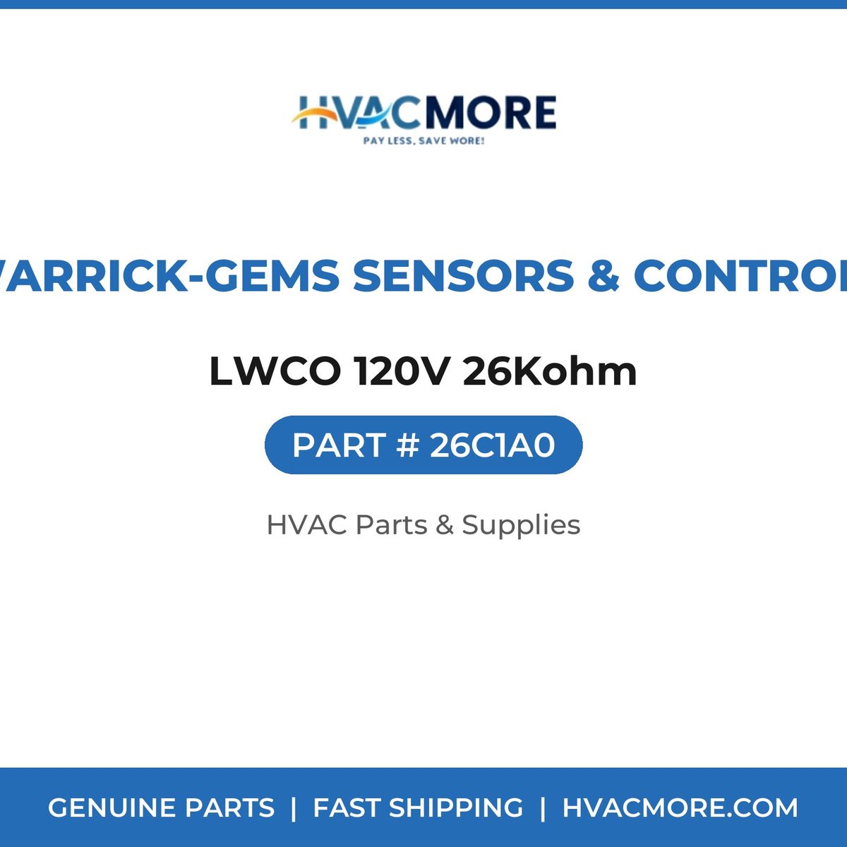 Warrick-Gems Sensors & Controls LWCO 120V 26Kohm 26C1A0