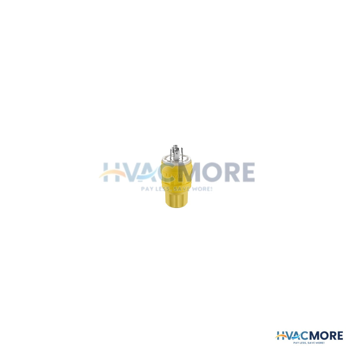 Leviton 20A 347/600V 3PY, NEMA L23-20P, 4P, 5W, Locking Plug, Industrial, Grounding, Wetguard (Yellow) 26W83