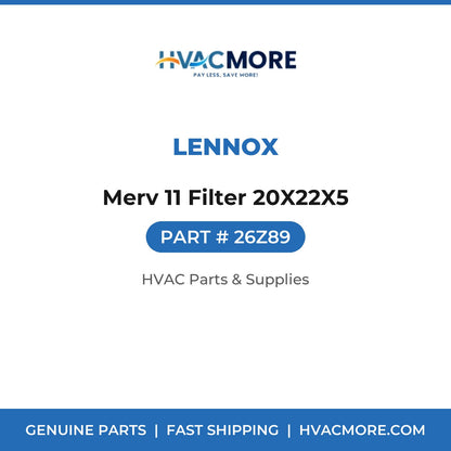 Lennox Merv 11 Filter 20X22X5 26Z89