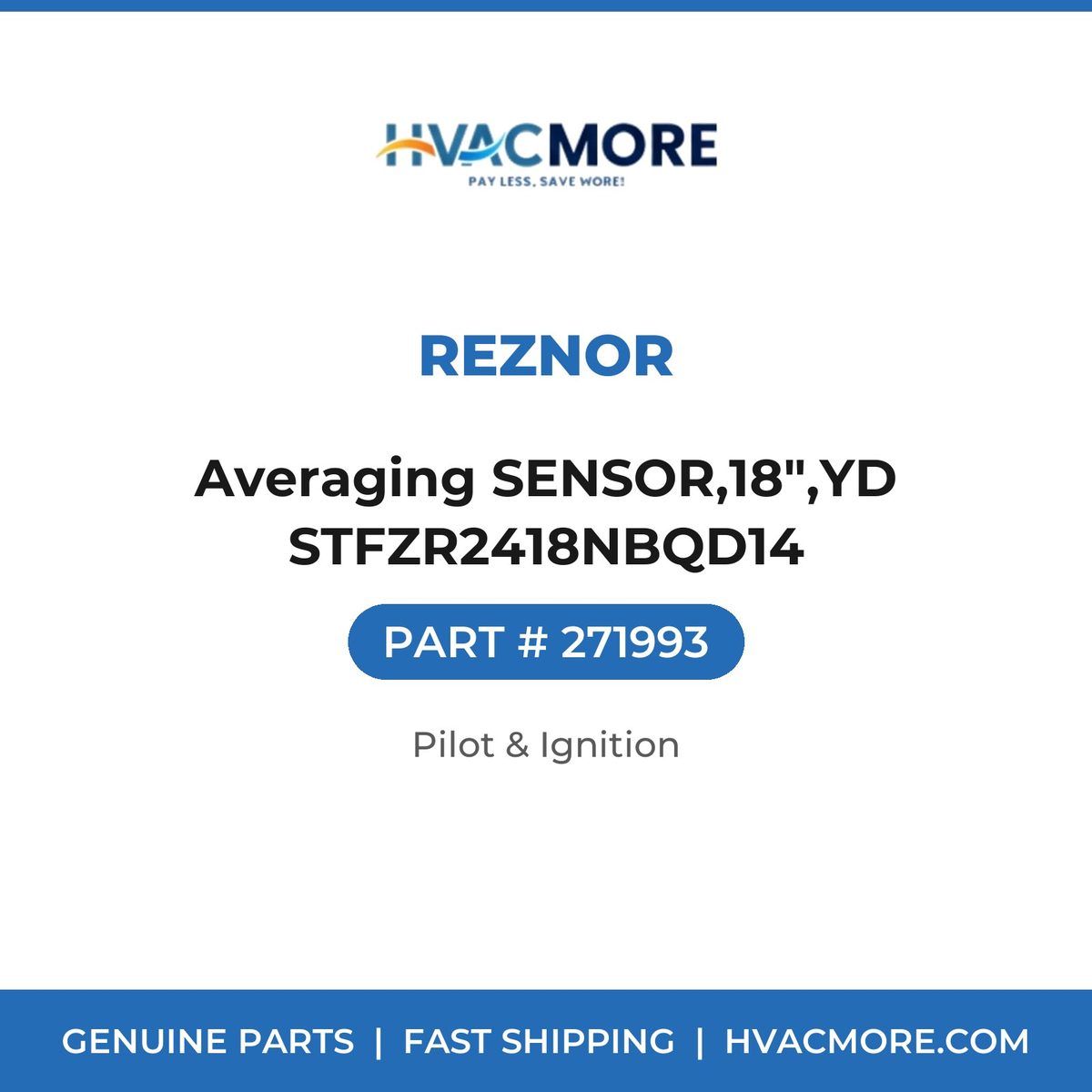 Reznor Averaging SENSOR,18",YD STFZR2418NBQD14 271993