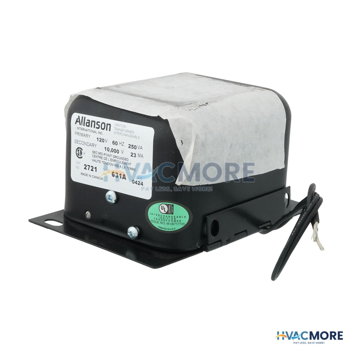 Allanson Ignition Transformer for ABC & Sunray Burners 2721-631A