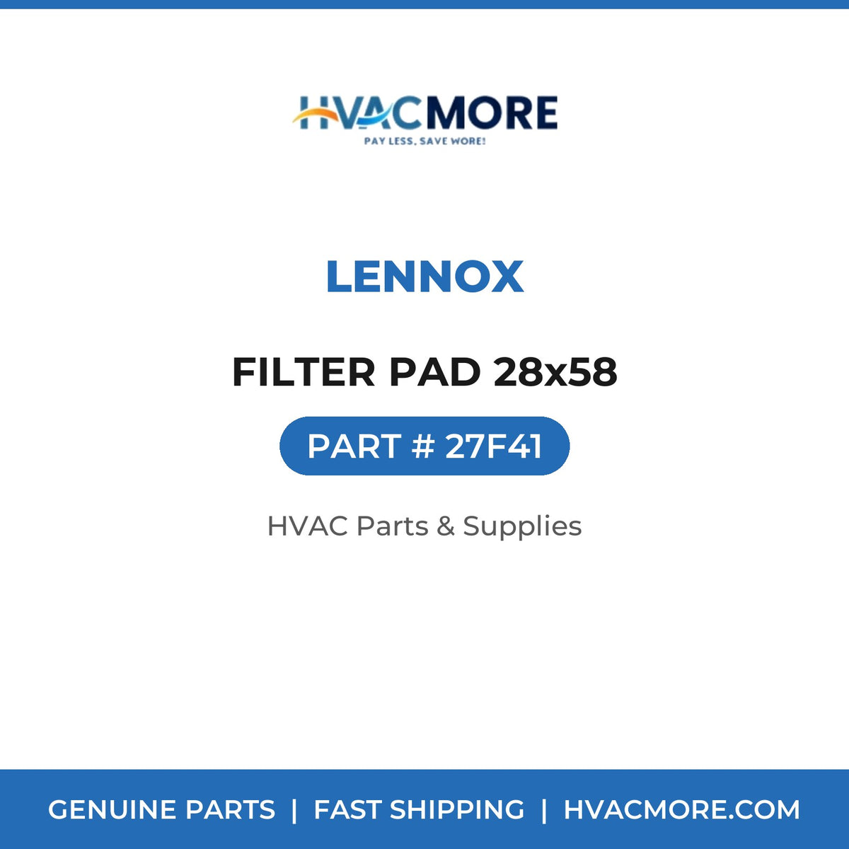 Lennox FILTER PAD 28x58 27F41