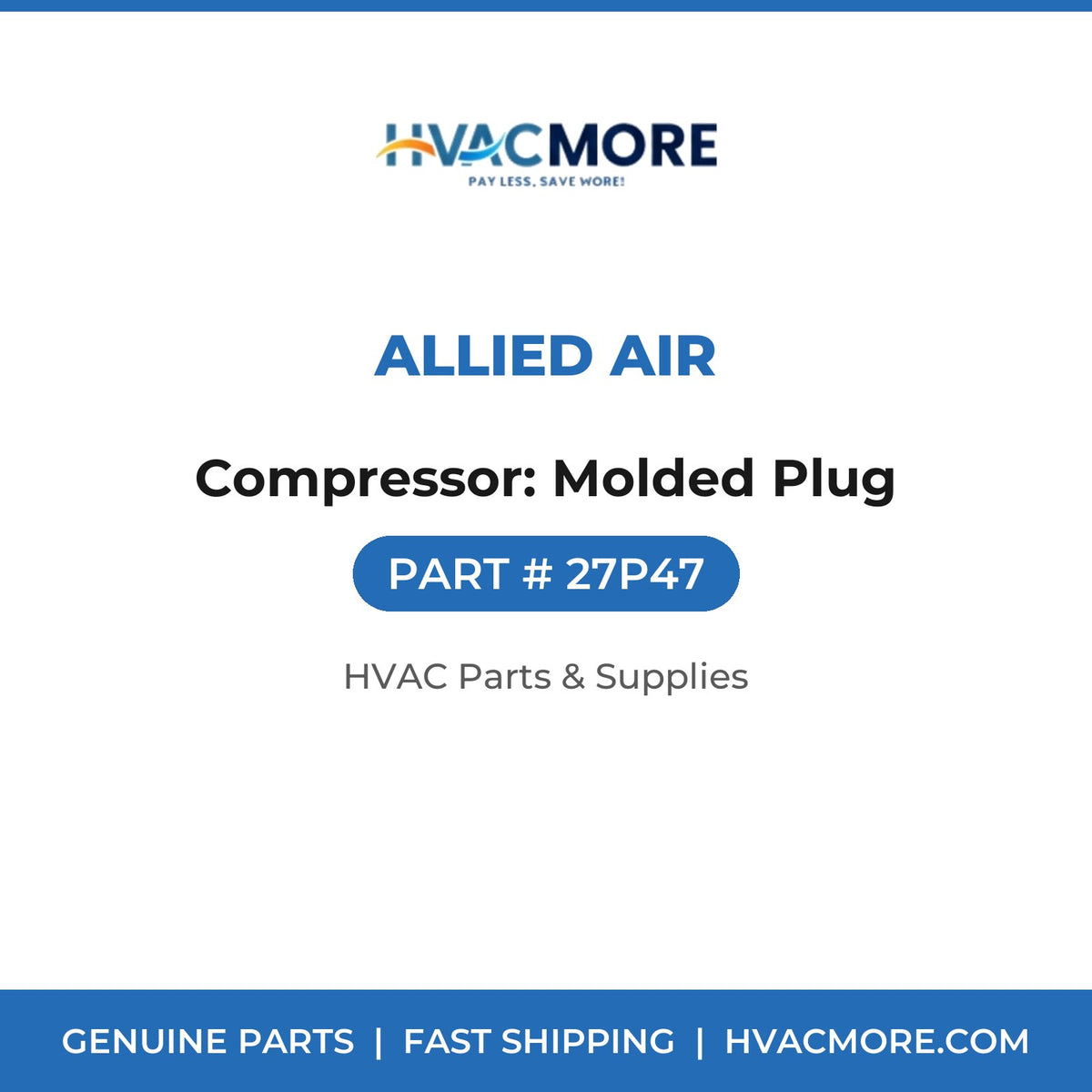 Allied Air Compressor: Molded Plug 27P47