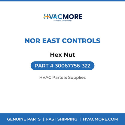 Nor East Controls Hex Nut 30067756-322
