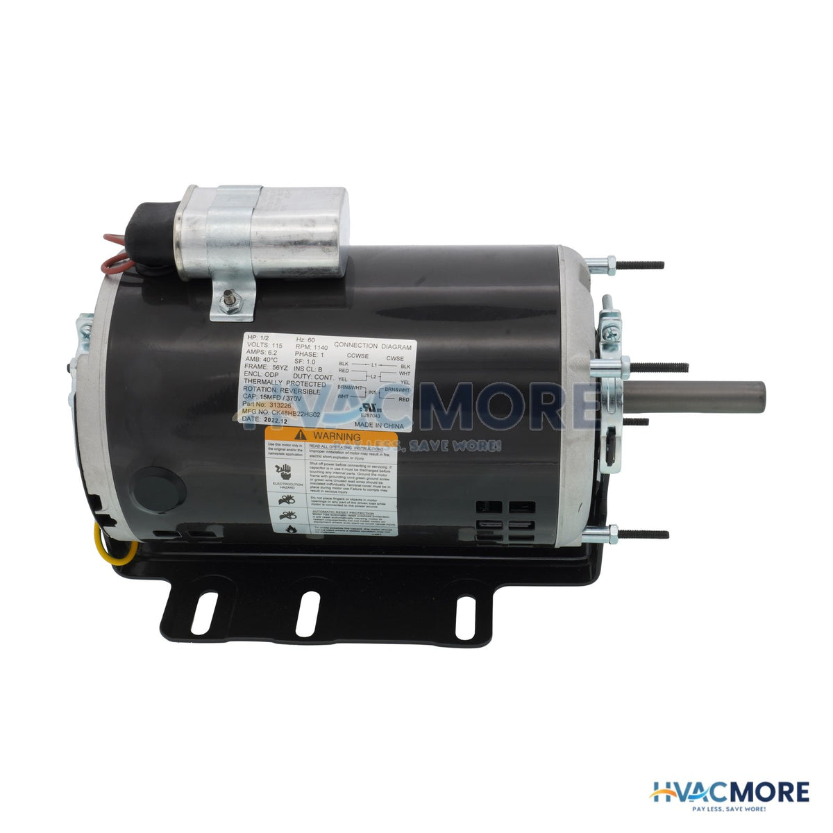 Greenheck 1/2 HP 115V Motor, ODP 313226