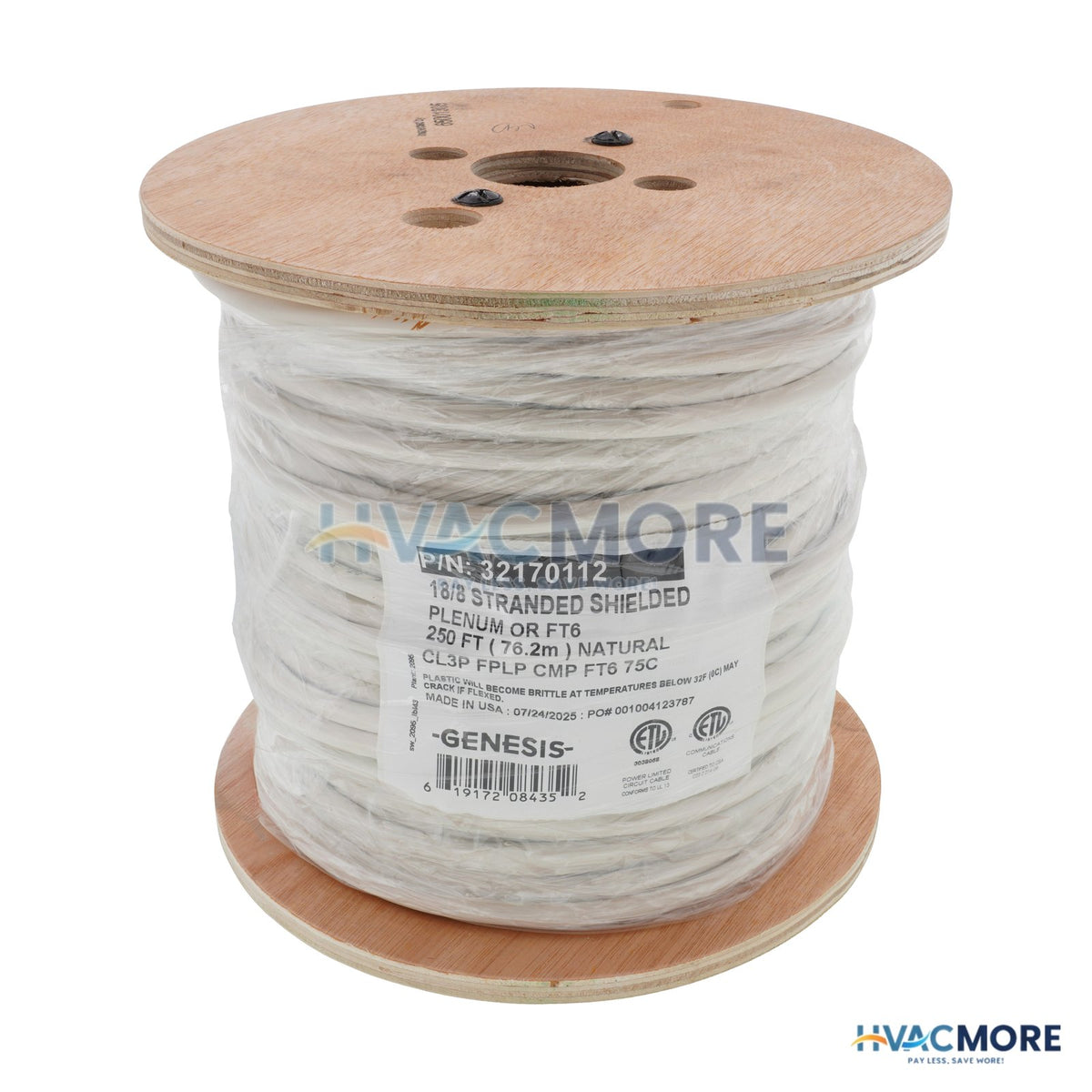 Genesis Cable 250 ft - 18/8 Stranded, OAS (Plenum) Genesis Cable Control Cable 32170112