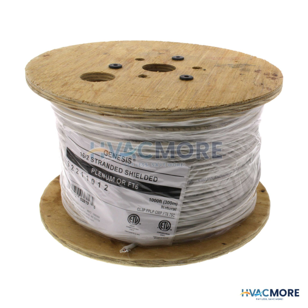 Genesis Cable 1000 ft - 16/2 Stranded Shielded (Plenum) Genesis Cable 32211012