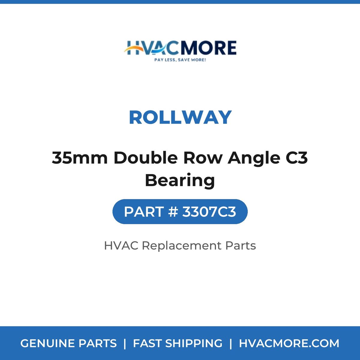 Rollway 35mm Double Row Angle C3 Bearing 3307C3
