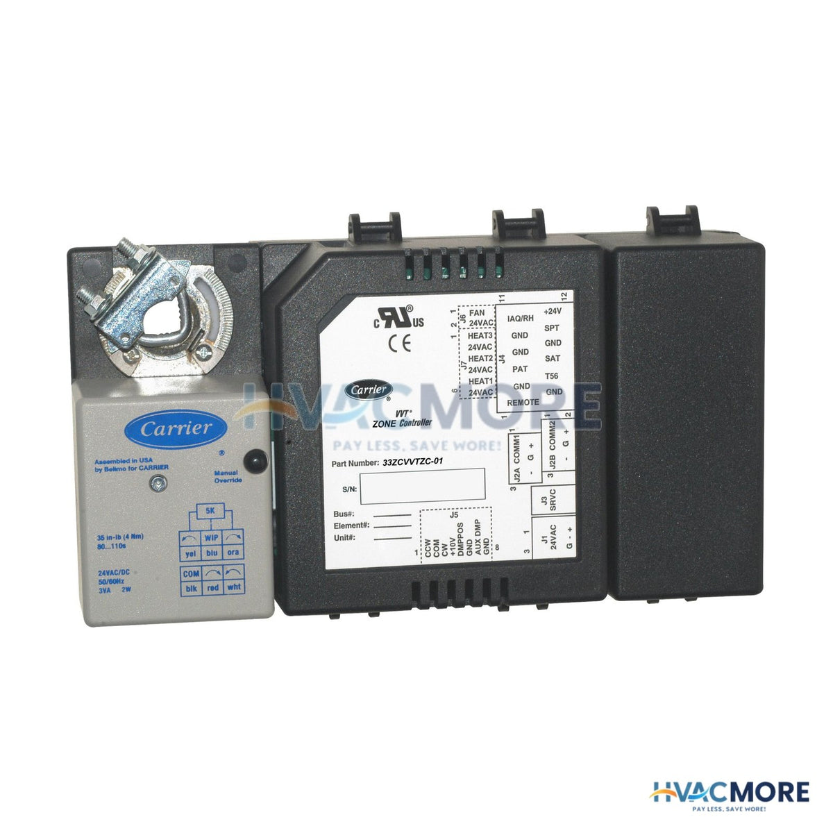 Carrier ComfortID Control System VVT Single Duct 4-ZONE Controller 33ZCVVTZC-01