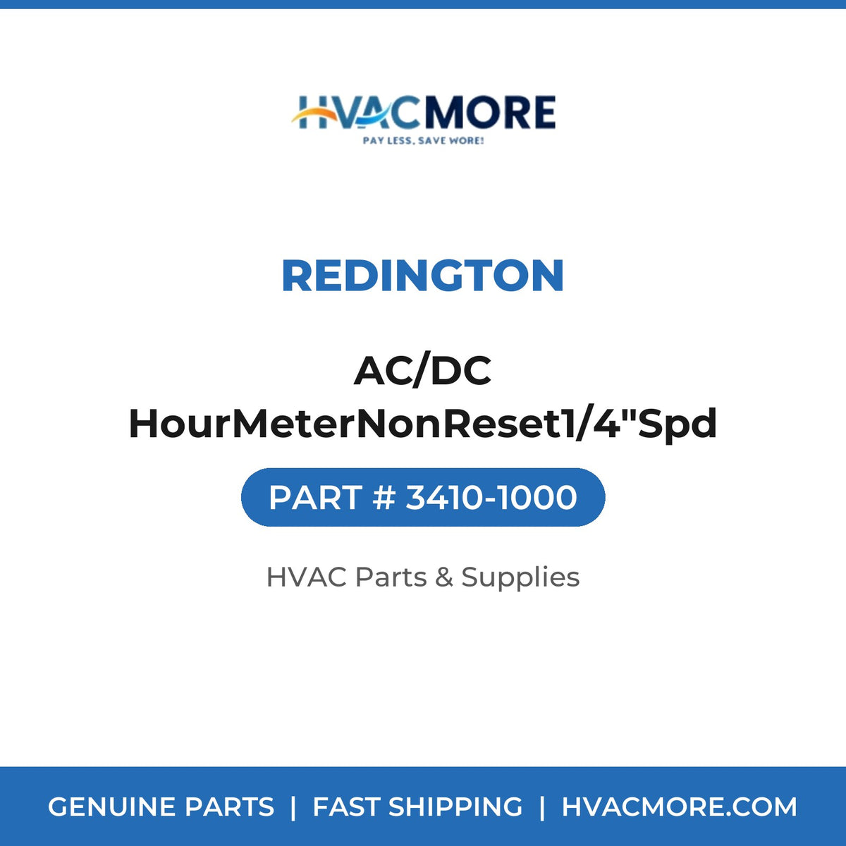 Redington AC/DC HourMeterNonReset1/4"Spd 3410-1000