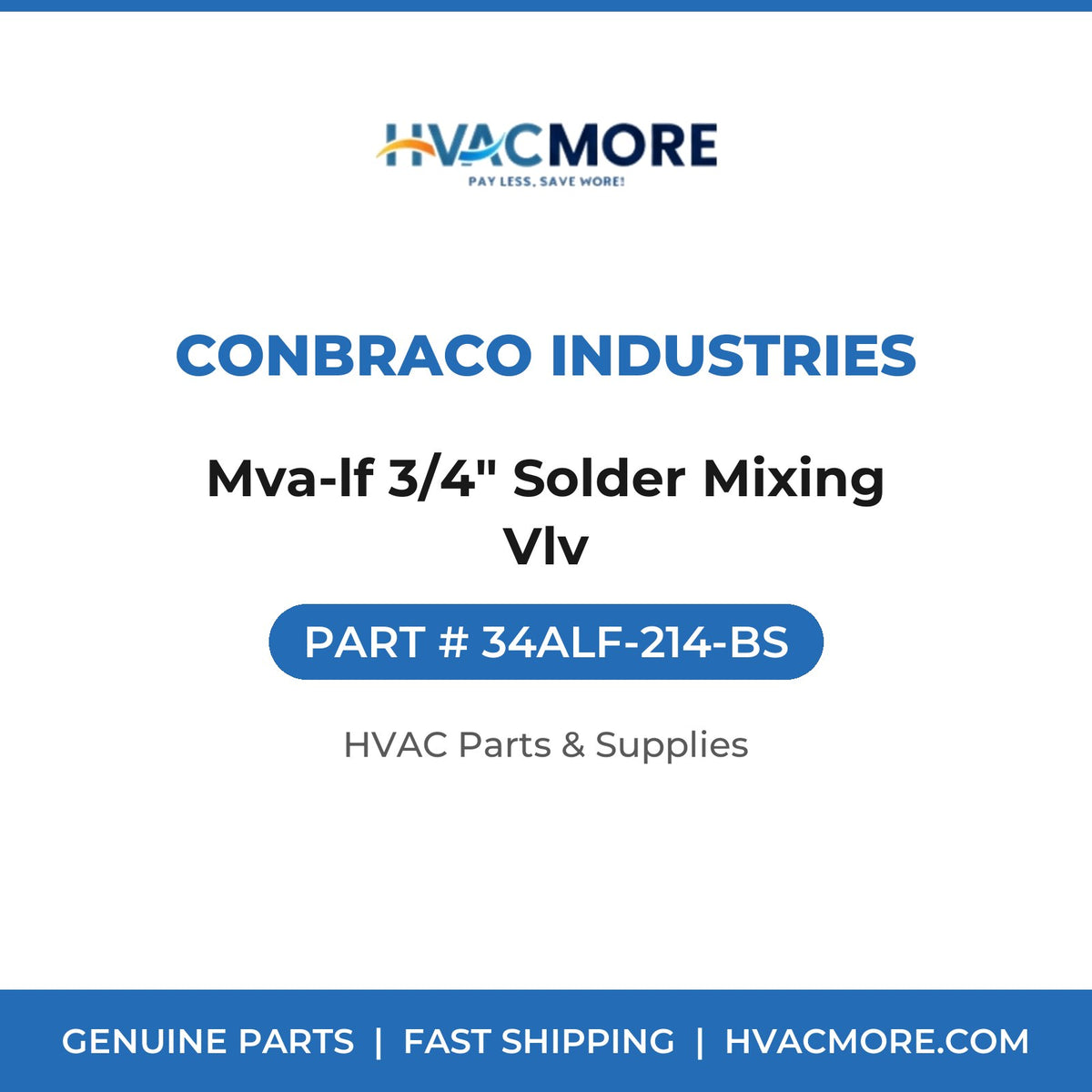 Conbraco Industries Mva-lf 3/4" Solder Mixing Vlv 34ALF-214-BS