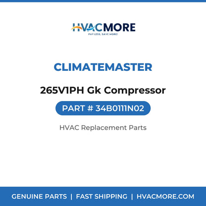 ClimateMaster 265V1PH Gk Compressor 34B0111N02