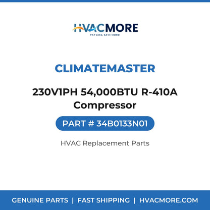 ClimateMaster 230V1PH 54,000BTU R-410A Compressor 34B0133N01