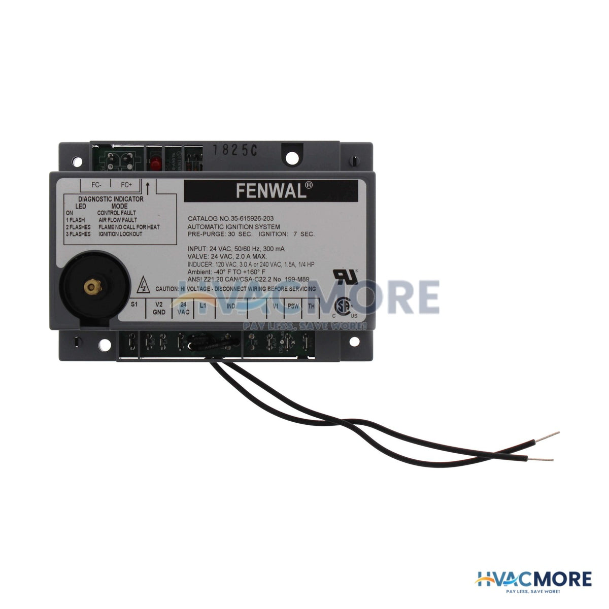 Fenwal Direct Spark Ignition Control, 24V W/ 15 sec. Prepurge 35-605924-113