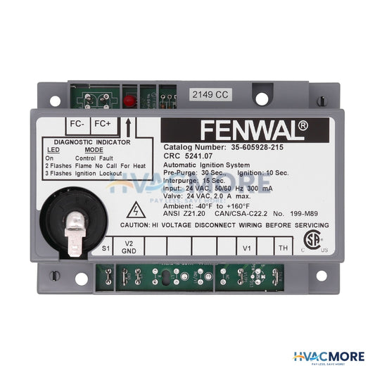 Fenwal Direct Spark Ignition Control, 24V W/ 30 sec. Prepurge (10 sec. TFI) 35-605928-215