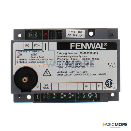 Fenwal Direct Spark Ignition Control, 24V W/ 15 sec. Prepurge 35-605957-015