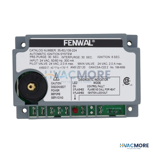 Fenwal Direct Spark Ignition Control, 24V W/ 30 sec. Prepurge (8 sec. TFI) 35-60J108-224
