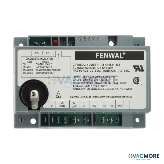 Fenwal Direct Spark Ignition Control, 24V W/ 30 sec. Prepurge (7 sec. TFI) 35-615521-203