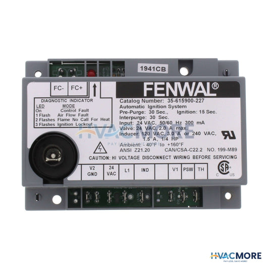 Fenwal Direct Spark Ignition Control, 24V W/ 30 sec. Prepurge (15 sec. TFI) 35-615900-227