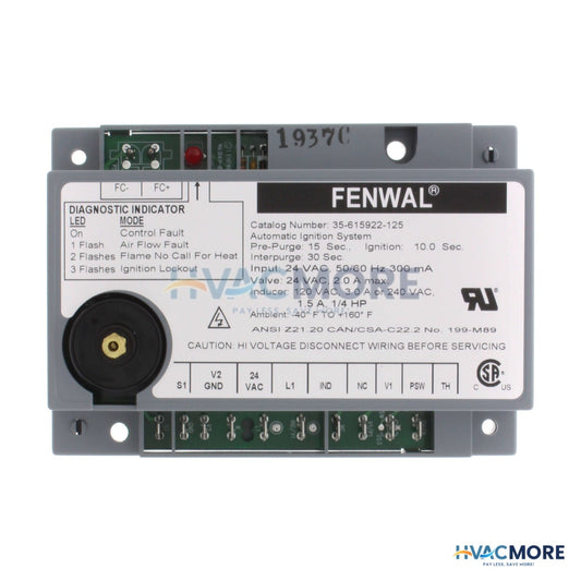 Fenwal Direct Spark Ignition Control, 24V W/ 15 sec. Prepurge (10 sec. TFI) 35-615922-125