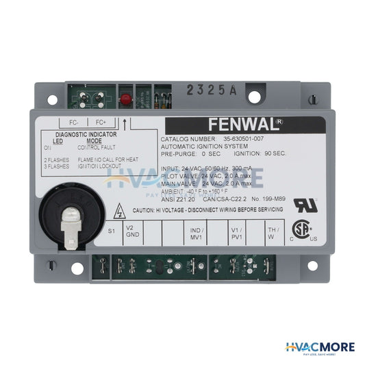 Fenwal Intermittent Pilot Ignition Control, 24V W/ 0 sec. Prepurge (90 sec. TFI) 35-630501-007