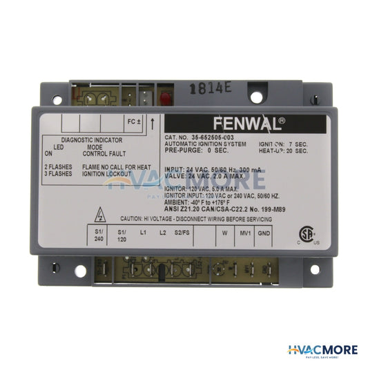 Fenwal 35-65 Series Ignition Module W/ 120/240 Field Selectable Line Voltage 35-652505-003