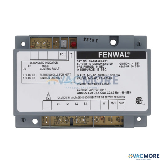 Fenwal Hot Surface Ignition Control, 24V W/ 0 sec. Prepurge (4 sec. Ignition) 35-655505-011
