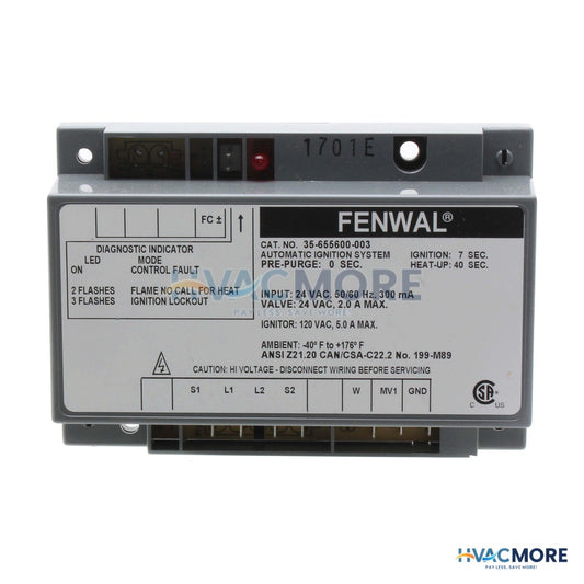 Fenwal HSI 1TRY, 0pp, 0IP,<BR>7 sec. TFI Gas<br>Ignition Control (24V) 35-655600-003
