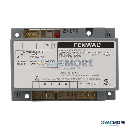 Fenwal Hot Surface Ignition Control, 24V W/ 0 sec. Prepurge (7 sec. TFI) 35-655605-013