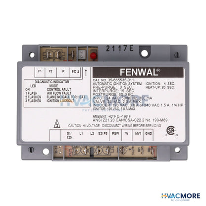 Fenwal Hot Surface Ignition Control, 24V W/ 15 sec. Prepurge (4 sec. Ignition) 35-665535-011