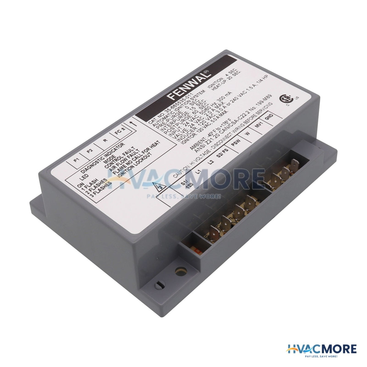 Fenwal Hot Surface Ignition Control, 24V W/ 15 sec. Prepurge (4 sec. Ignition) 35-665535-011