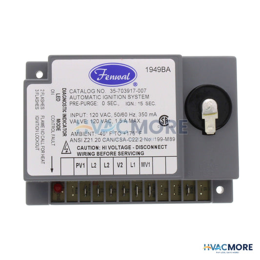 Fenwal Direct Spark Ignition Control, 120V W/ 0 sec. Prepurge (15 sec. TFI) 35-703917-007