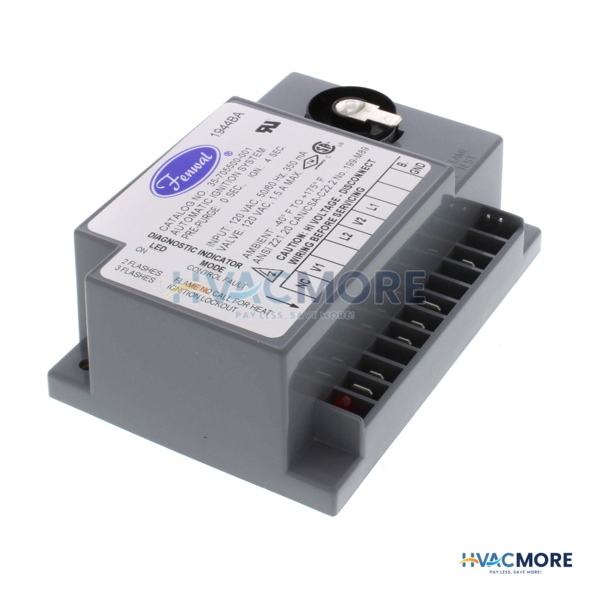 Fenwal Direct Spark Ignition Control, 120V W/ 0 sec. Prepurge (4 sec. TFI) 35-705500-001