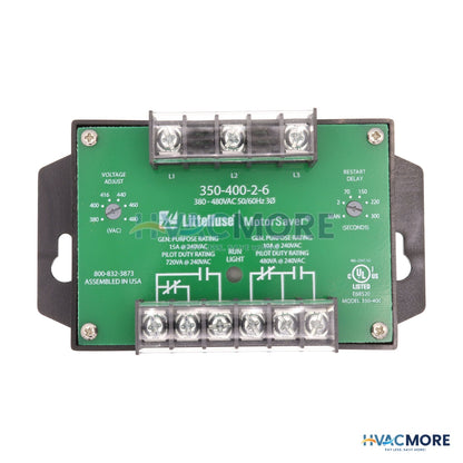 Littelfuse 3 Phase DPDT Fixed Trip & Variable Restart Delay Line Voltage Monitor (380-480V) 35040026