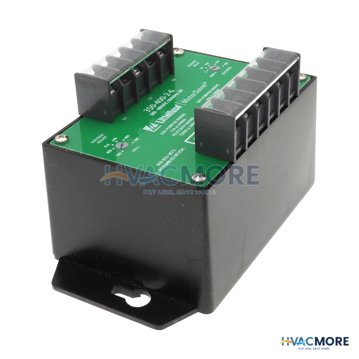 Littelfuse 3 Phase DPDT Fixed Trip & Variable Restart Delay Line Voltage Monitor (380-480V) 35040026
