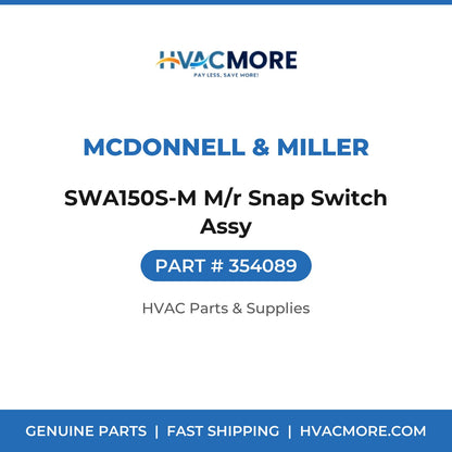 McDonnell & Miller SWA150S-M M/r Snap Switch Assy 354089