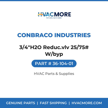 Conbraco Industries 3/4"H2O Reduc.vlv 25/75# W/byp 36-104-01
