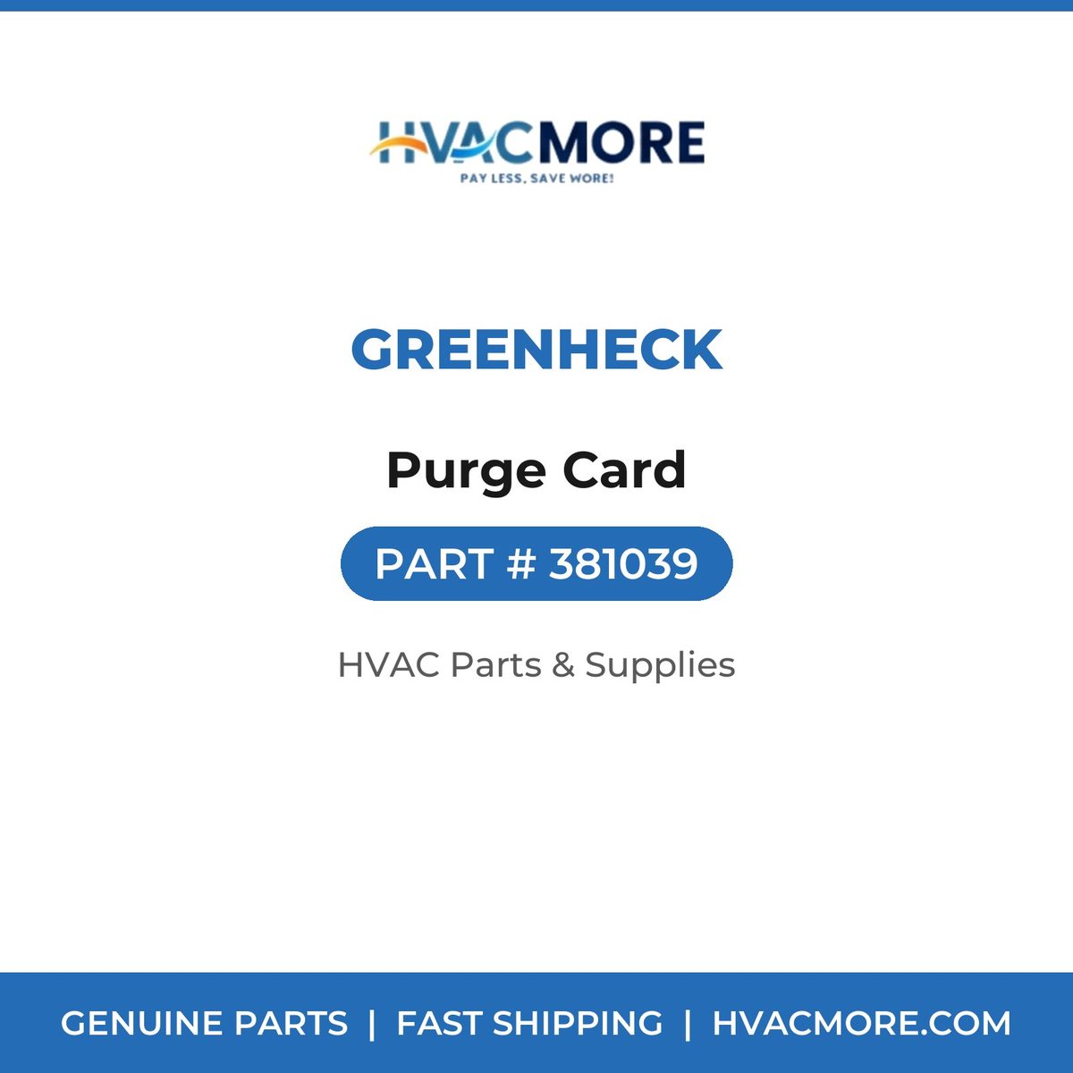 Greenheck Purge Card 381039