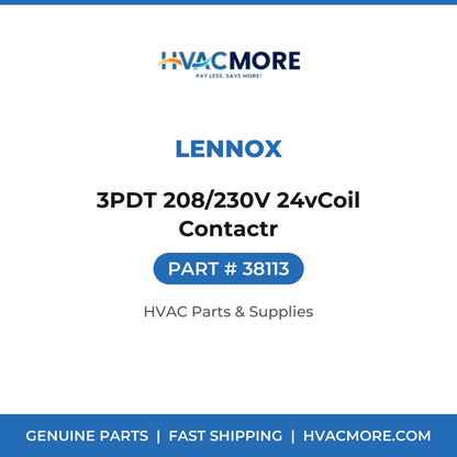 Lennox 3PDT 208/230V 24vCoil Contactr 38113
