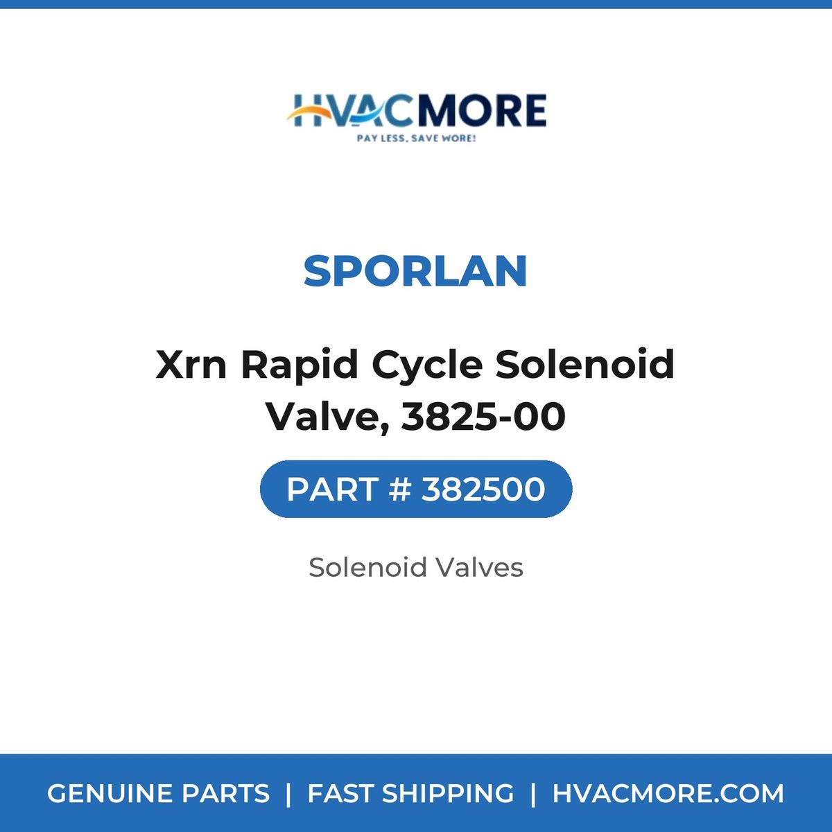 Sporlan Xrn Rapid Cycle Solenoid Valve, 3825-00 382500